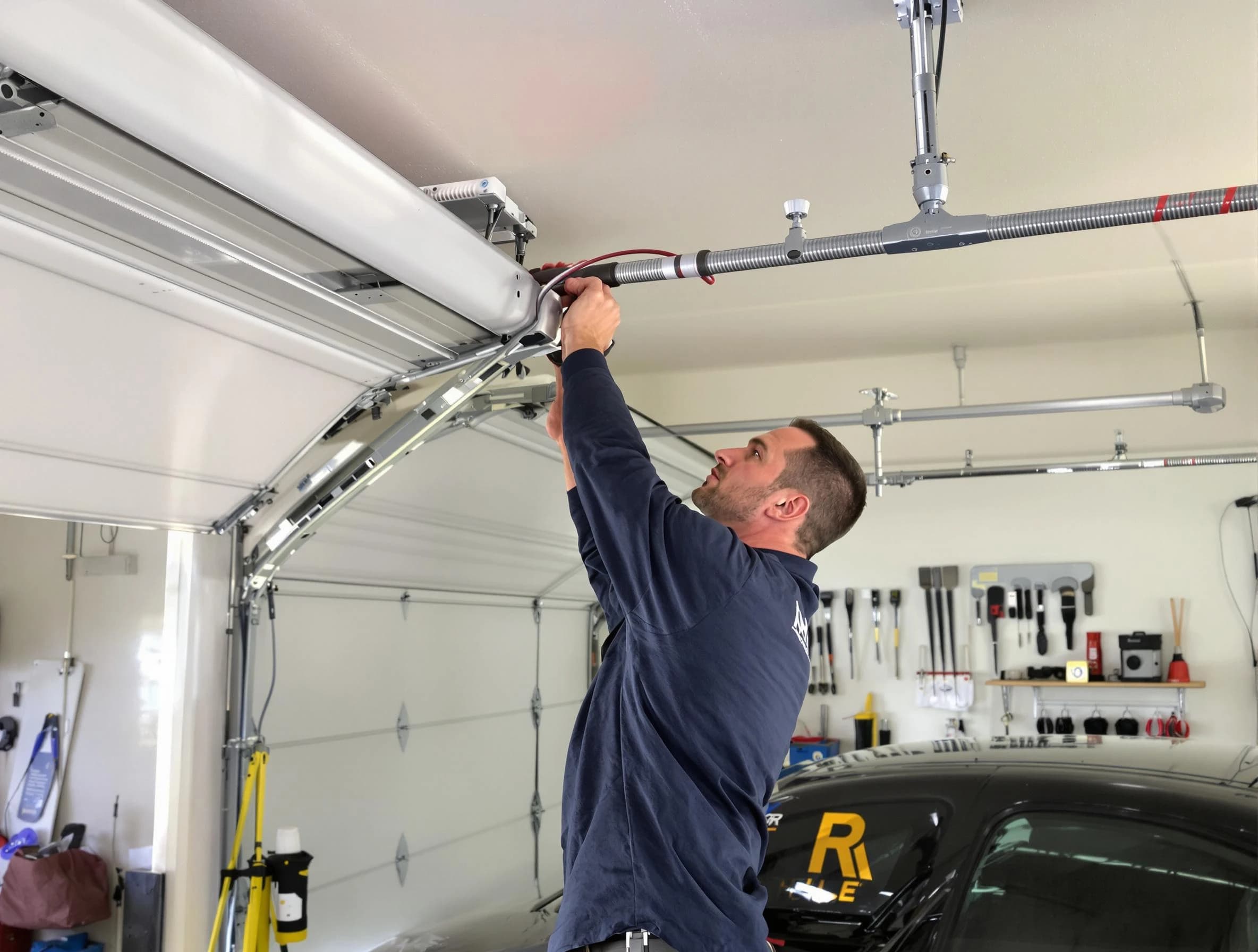Smyrna Garage Door Repair technician performing garage door cable repair in Smyrna
