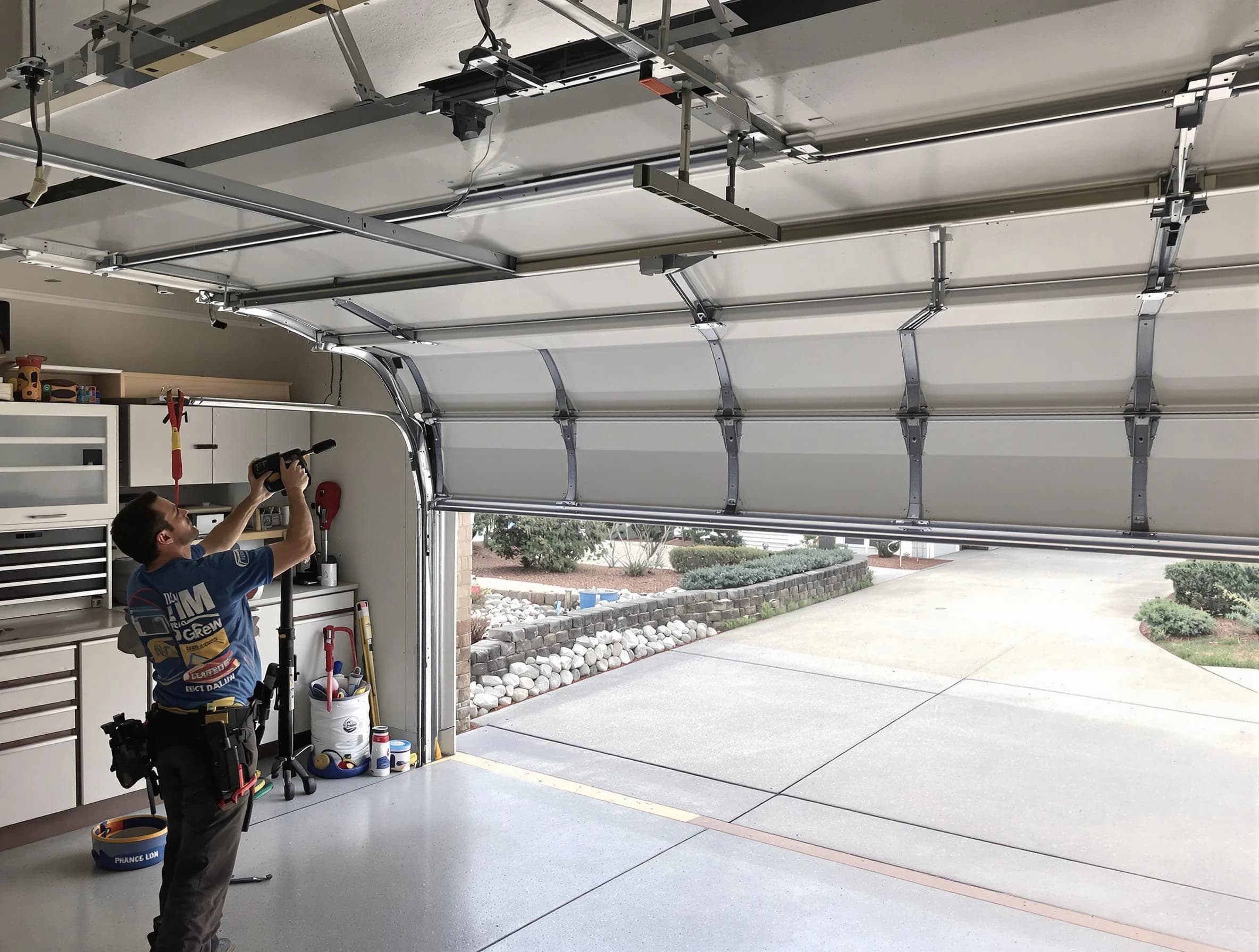 Garage door track repair service by Smyrna Garage Door Repair in Smyrna